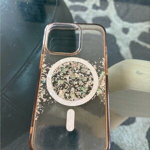 Elegant Glitter Clear Phone Case with MagSafe